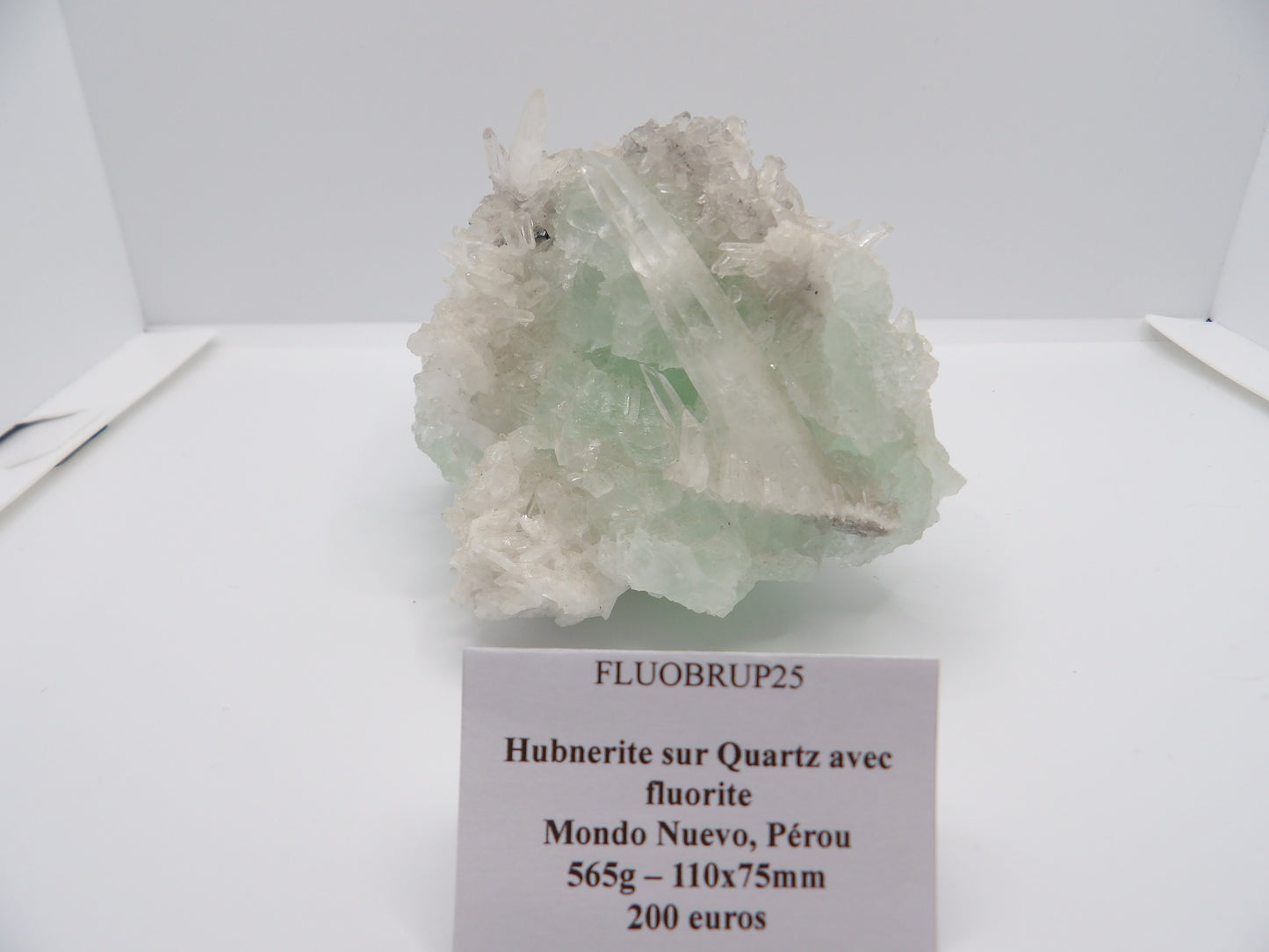 Hubnerite sur Quartz avec Fluorite