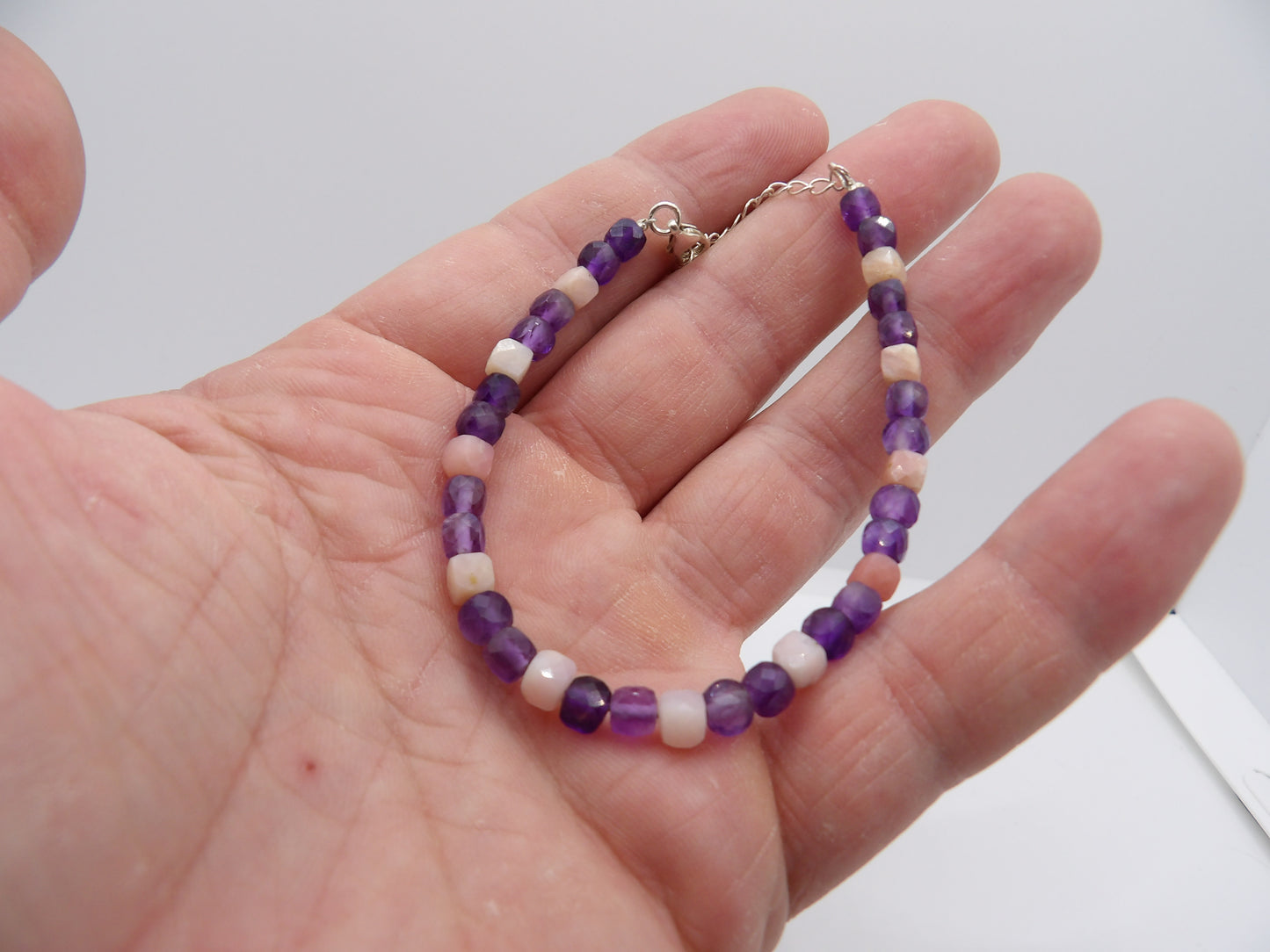 Bracelet Opale Rose et Améthyste