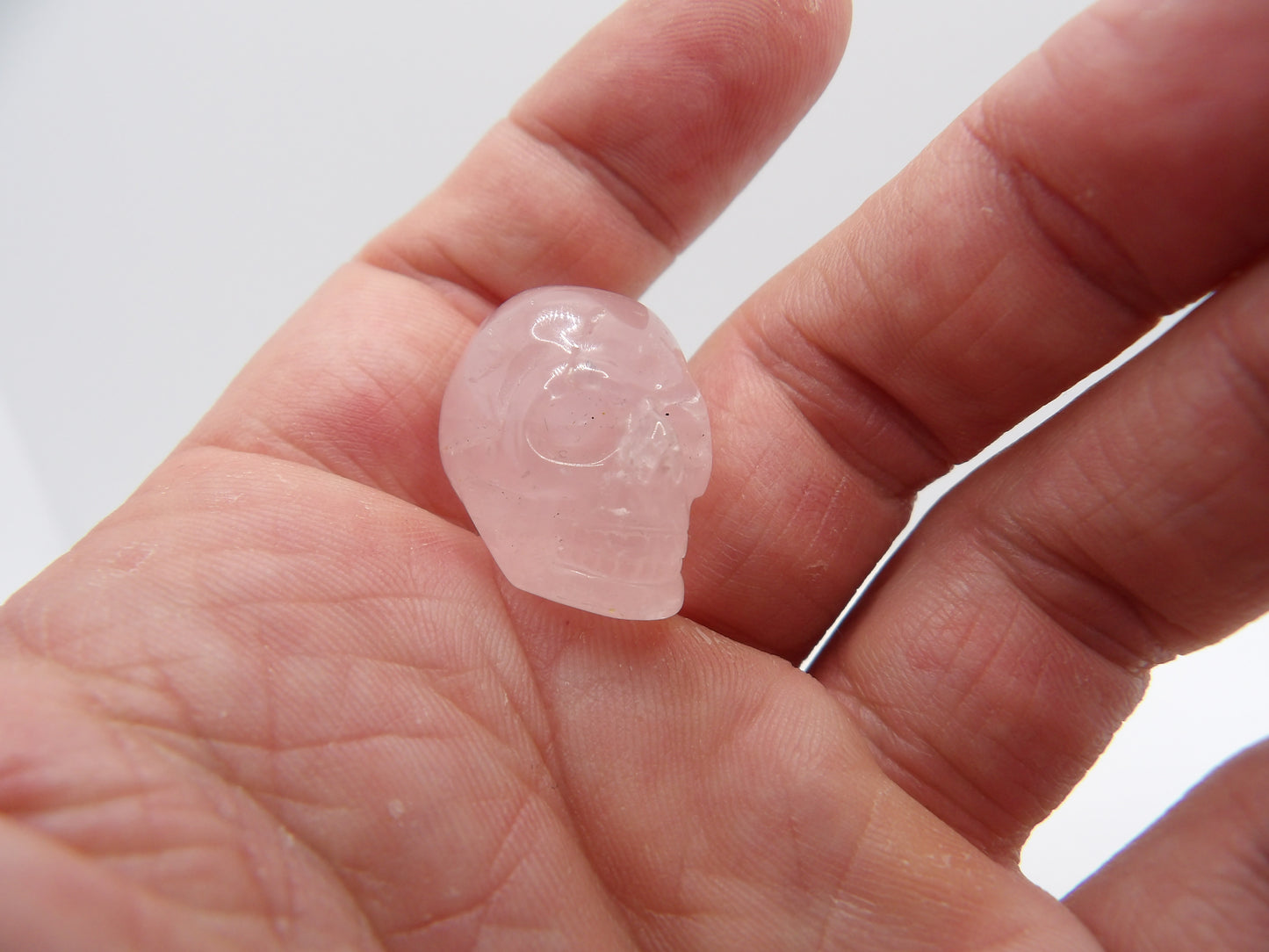 Crâne en Quartz Rose