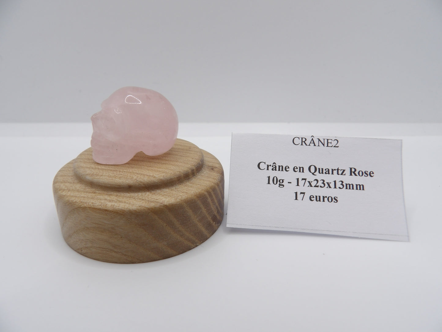 Crâne en Quartz Rose