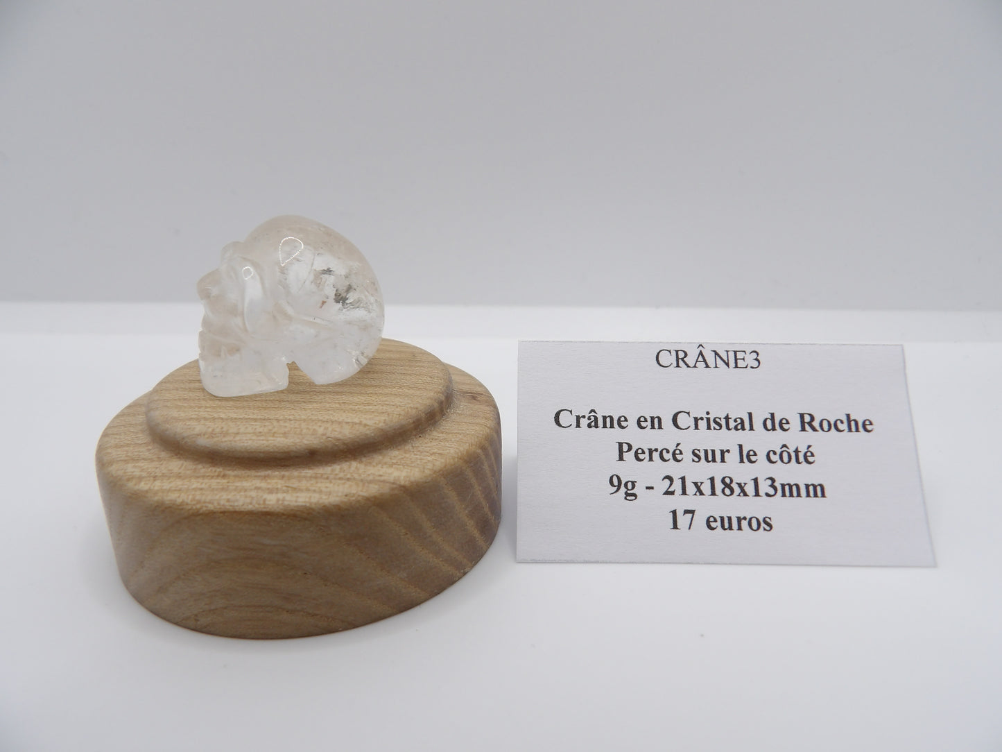 Crâne percé en Cristal de Roche