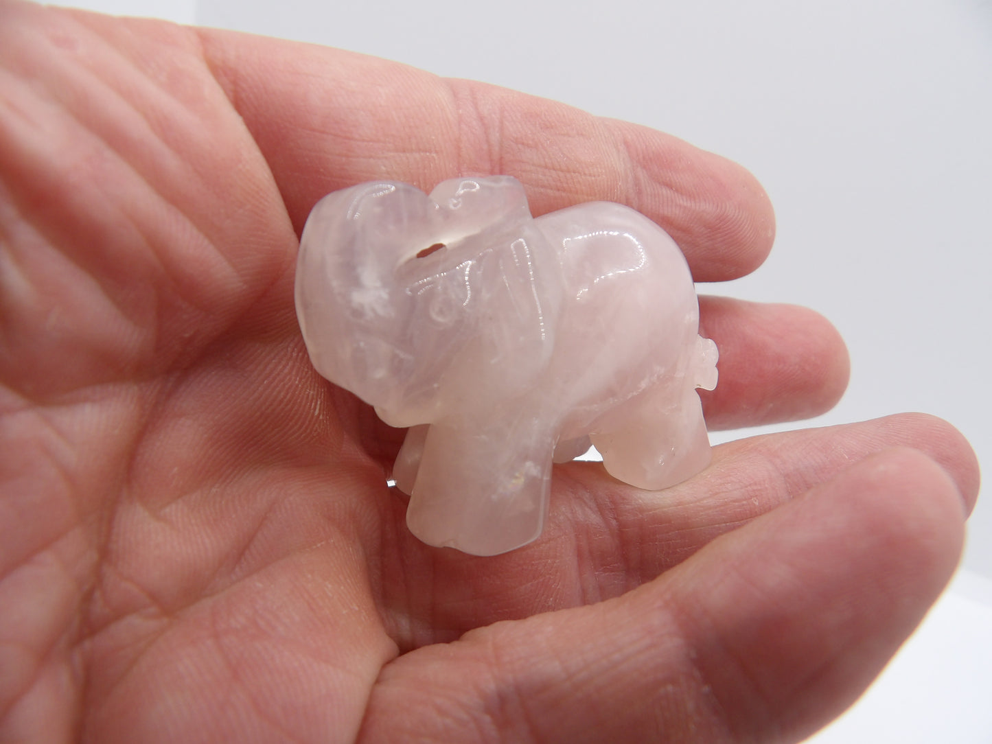 Eléphant en Quartz Rose