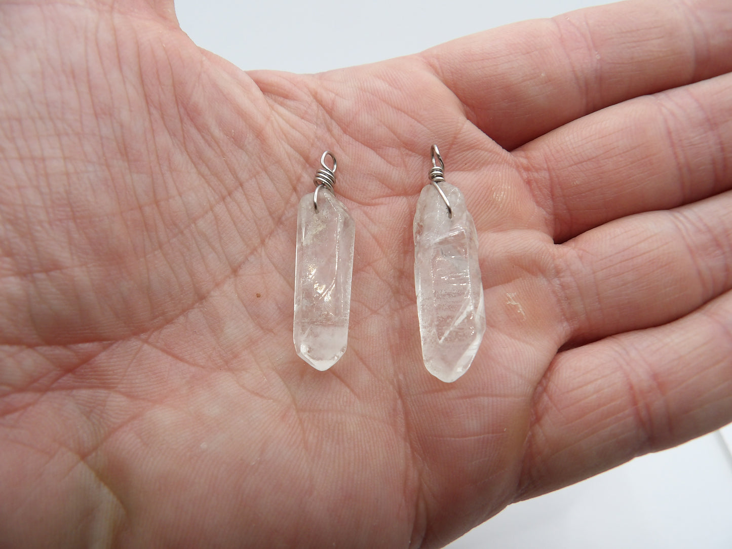 Pendentif Duo Quartz Blanc