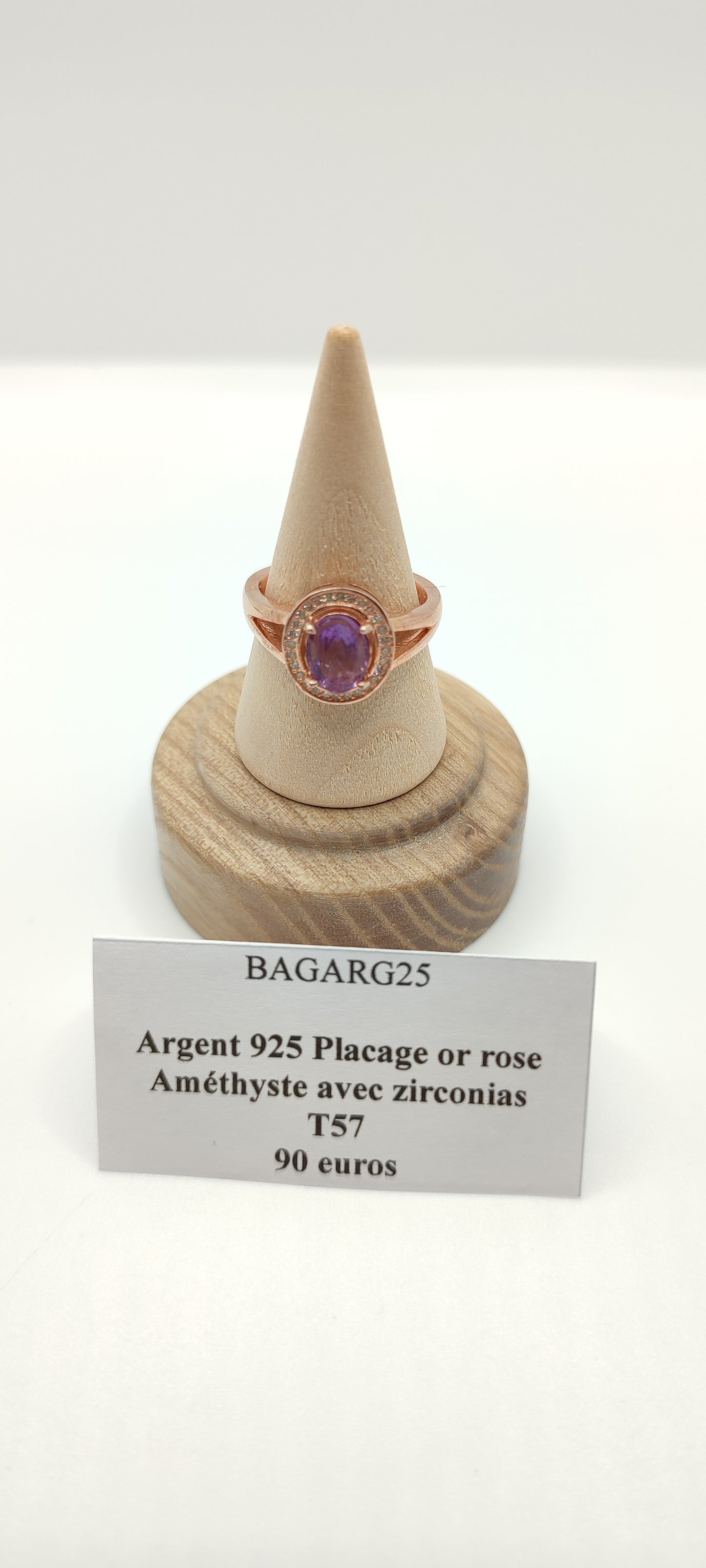Bague Améthyste avec zirconias