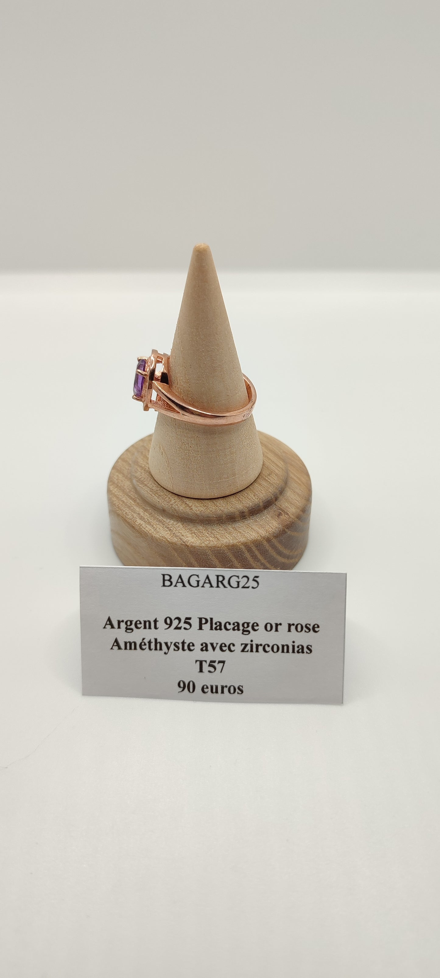 Bague Améthyste avec zirconias