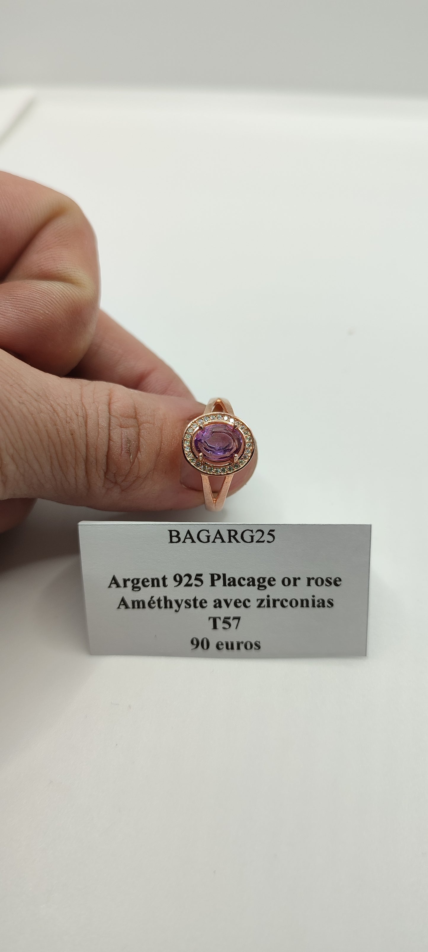 Bague Améthyste avec zirconias