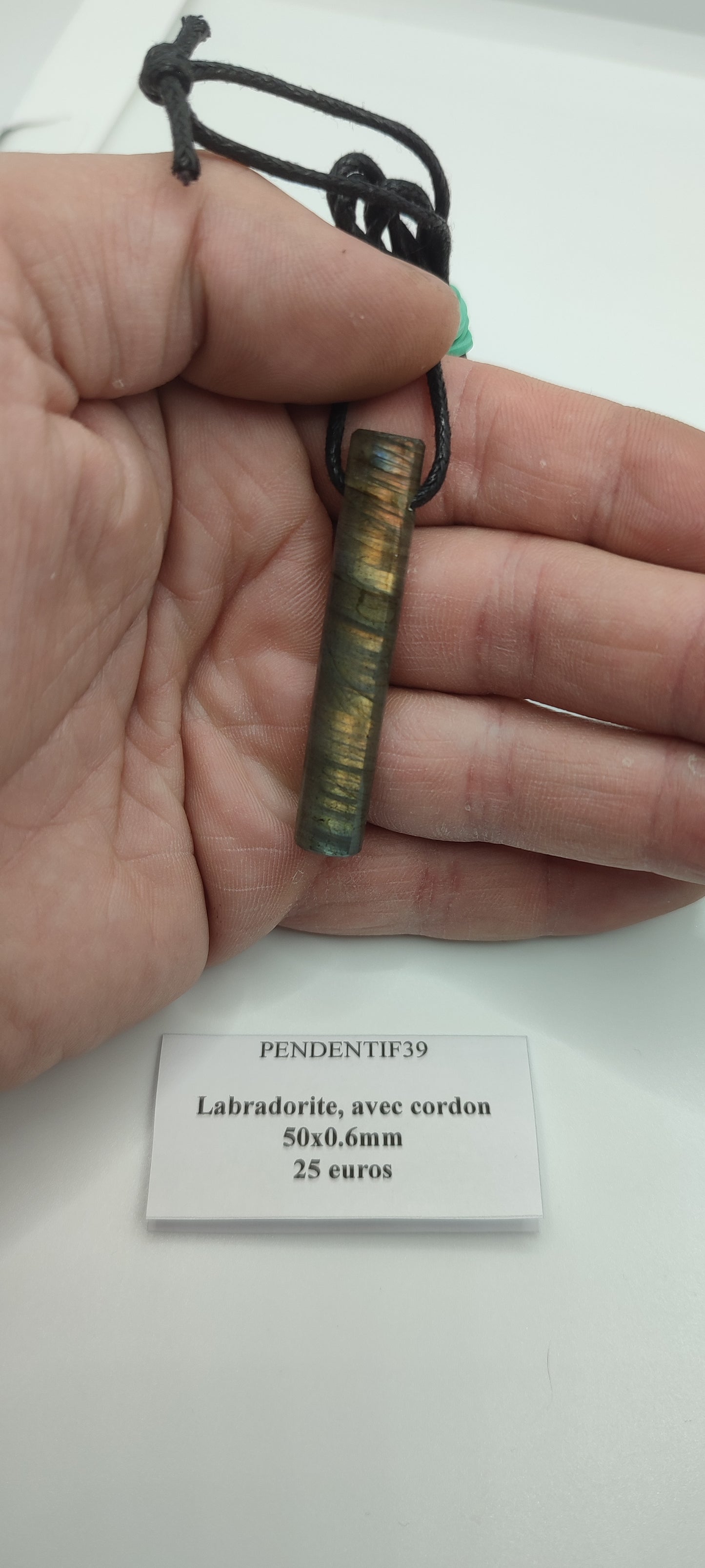 Pendentif Labradorite avec Cordon