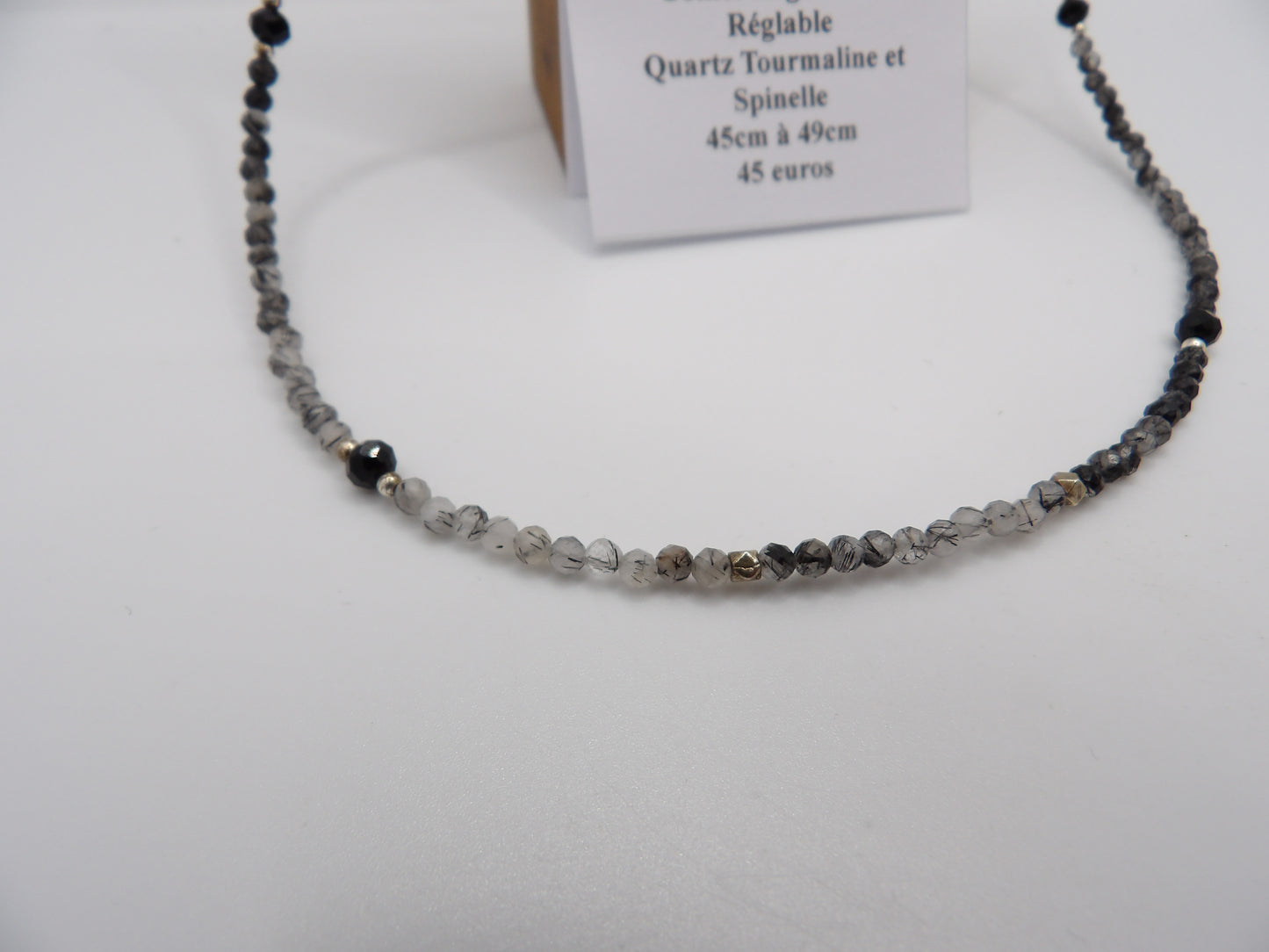 Collier Quartz Tourmaline et Spinelle