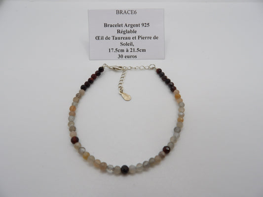 Bracelet Œil de Taureau et Pierre de Soleil