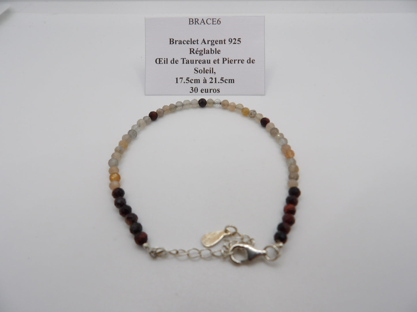 Bracelet Œil de Taureau et Pierre de Soleil