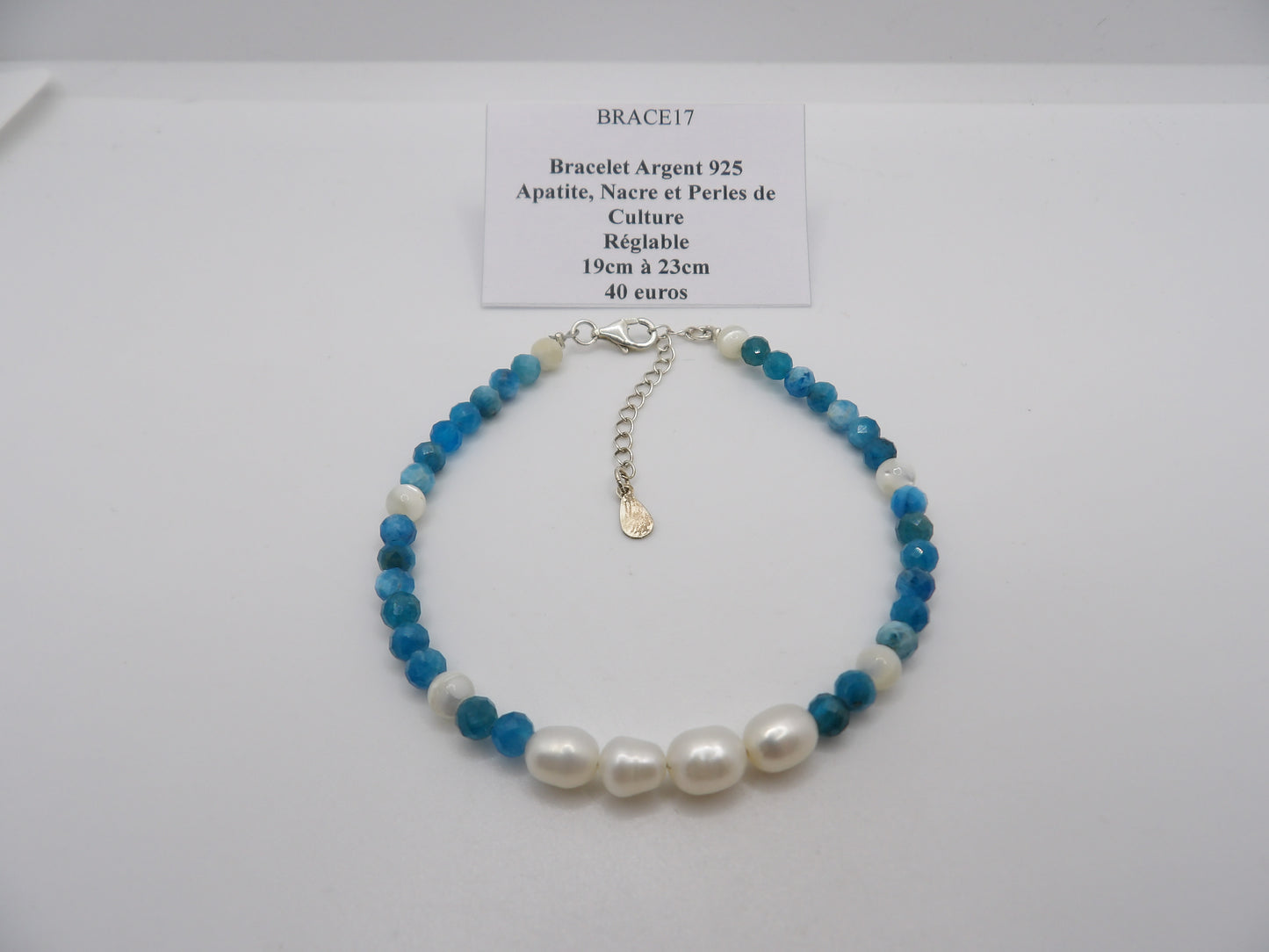 Bracelet Apatite, Nacre et Perles de Culture