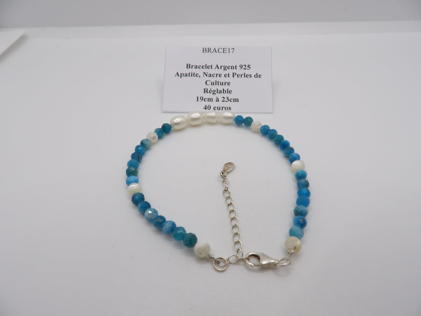 Bracelet Apatite, Nacre et Perles de Culture