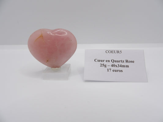 Coeur en Quartz Rose