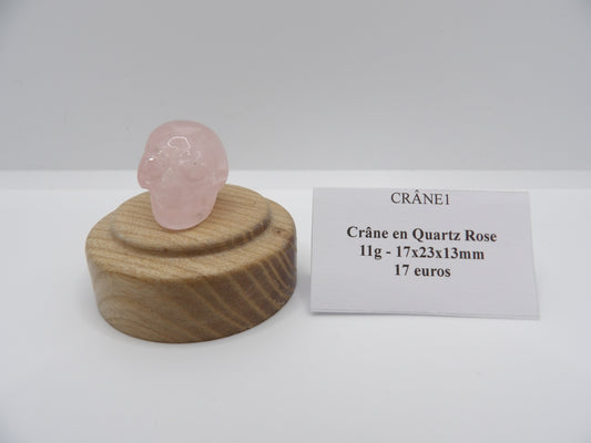 Crâne en Quartz Rose
