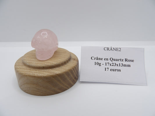 Crâne en Quartz Rose