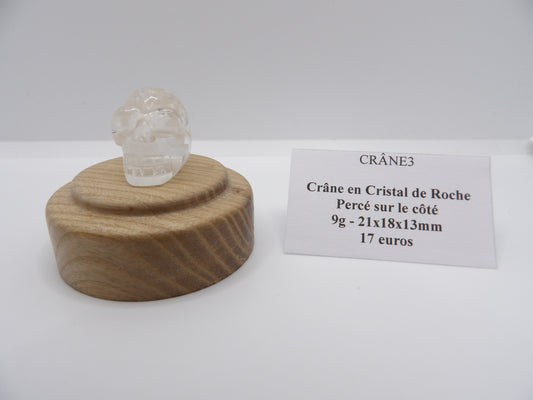 Crâne percé en Cristal de Roche