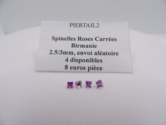 Spinelles roses carrées