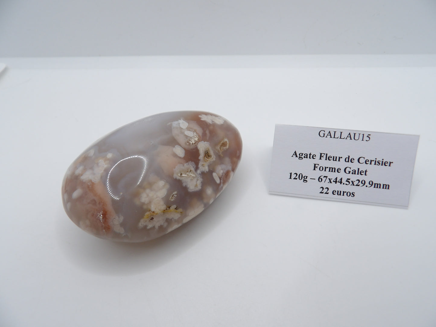 Galet Agate Fleur de Cerisier