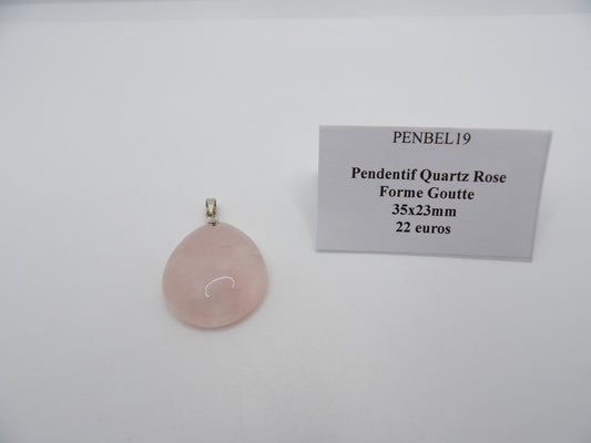 Pendentif Quartz Rose