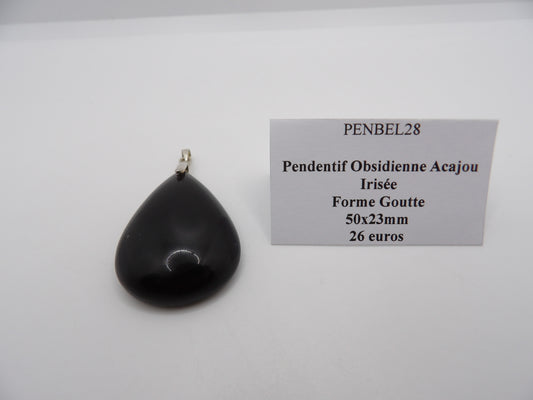 Pendentif Obsidienne Acajou Irisée