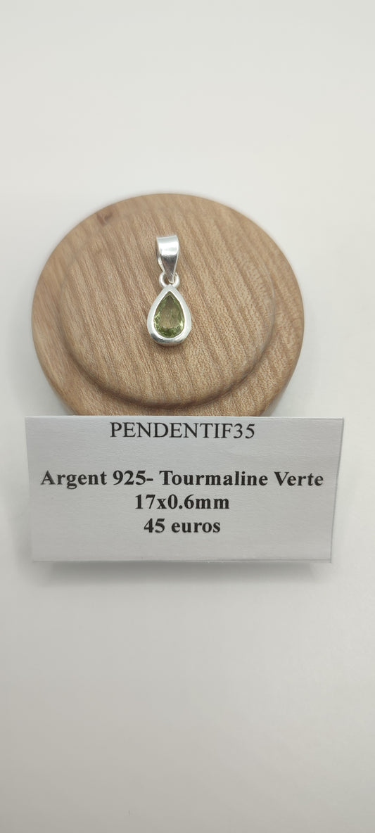 Pendentif Tourmaline Verte