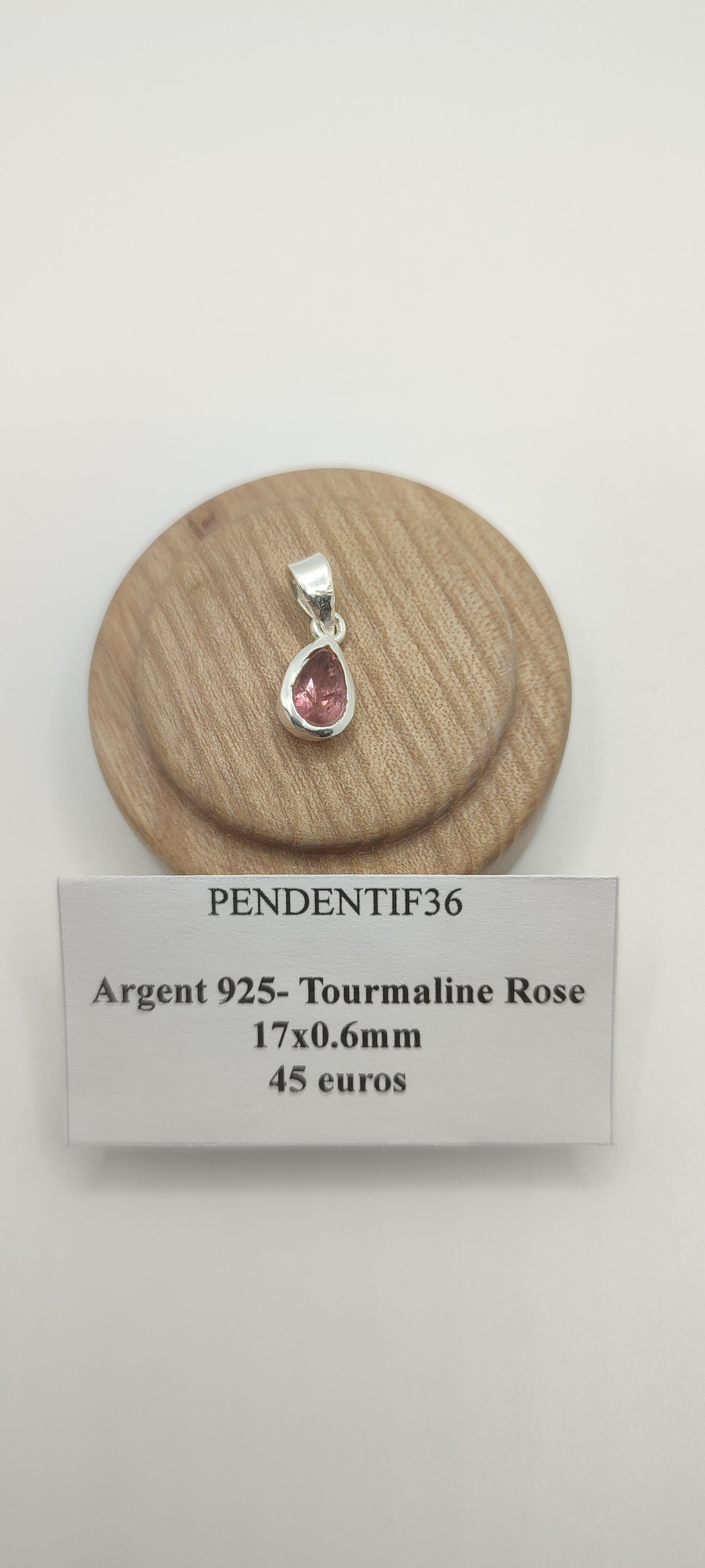 Pendentif Tourmaline Rose