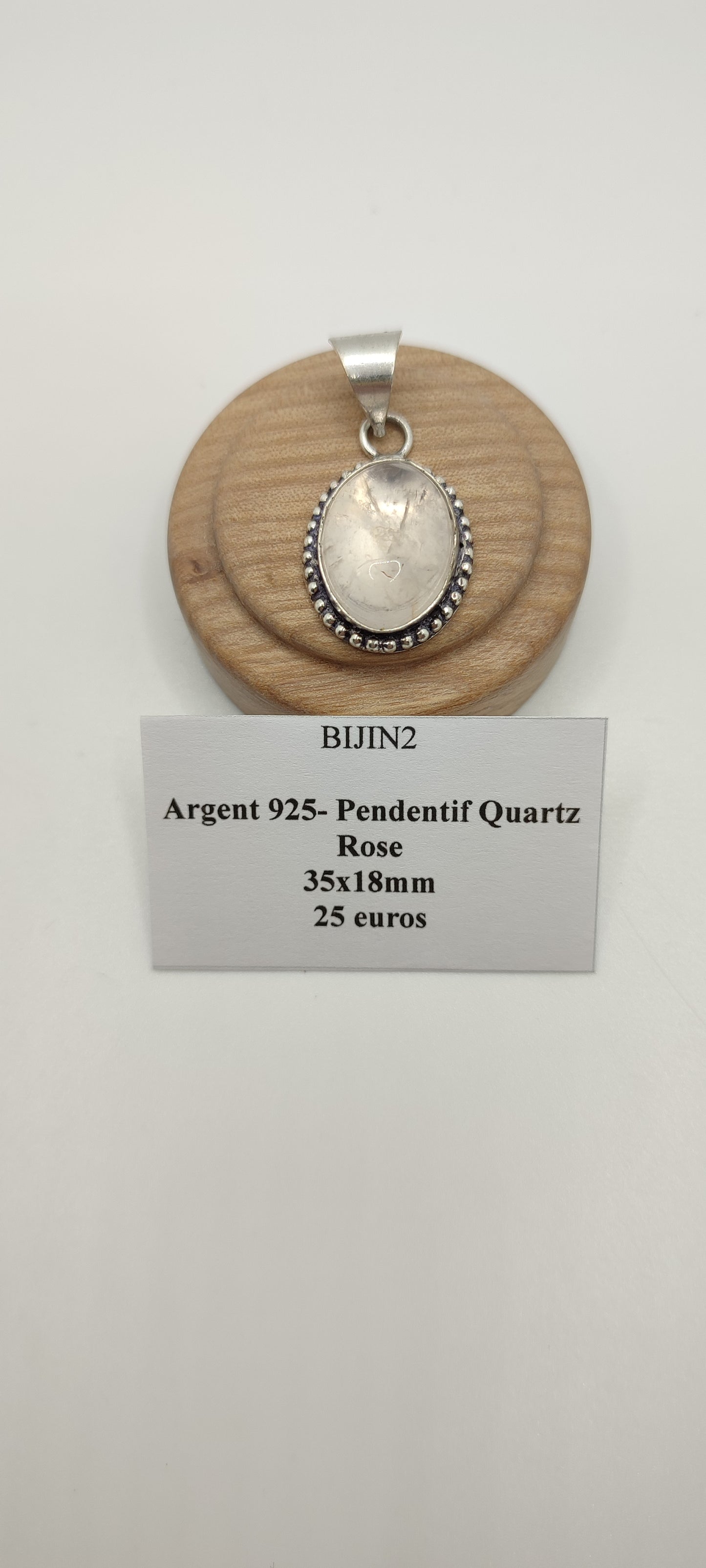 Pendentif Quartz Rose