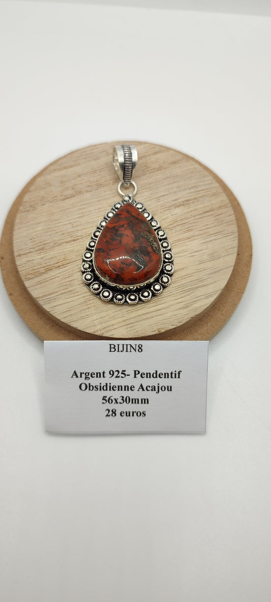 Pendentif Obsidienne Acajou