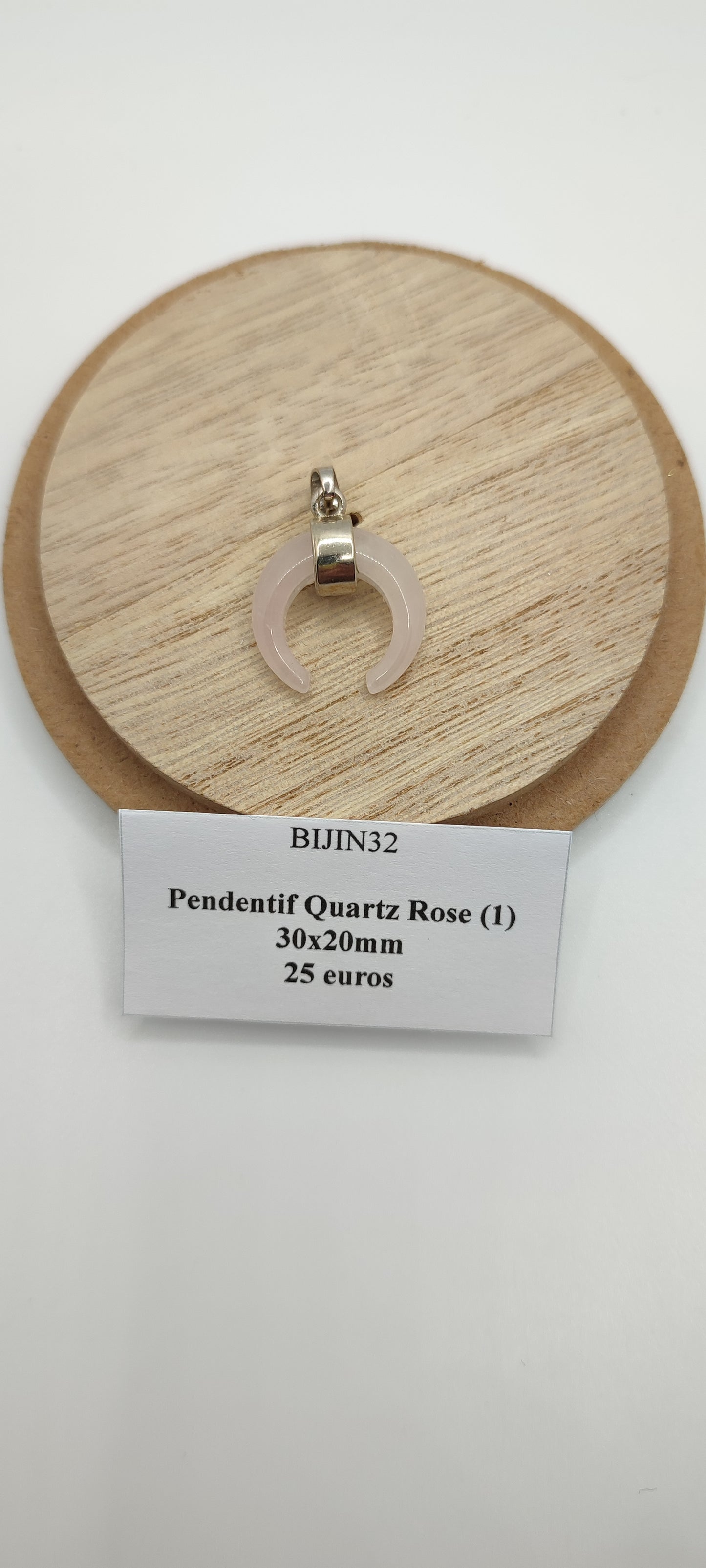 Pendentif Quartz Rose