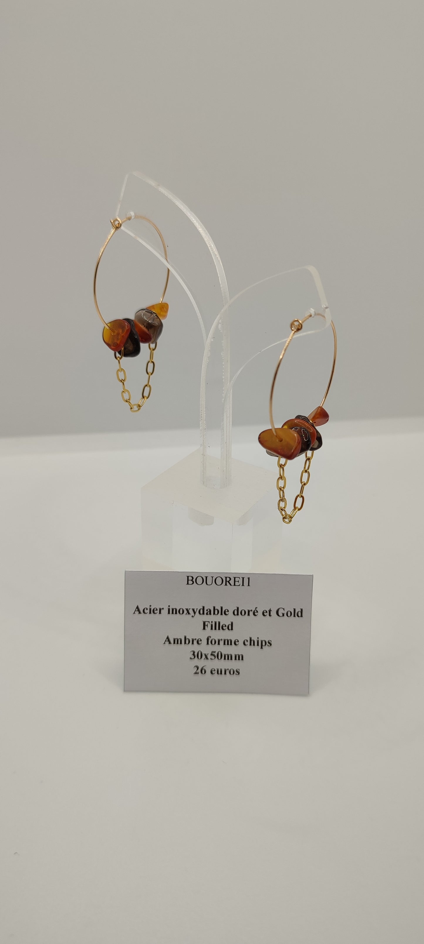 Boucles d'Oreilles Ambre