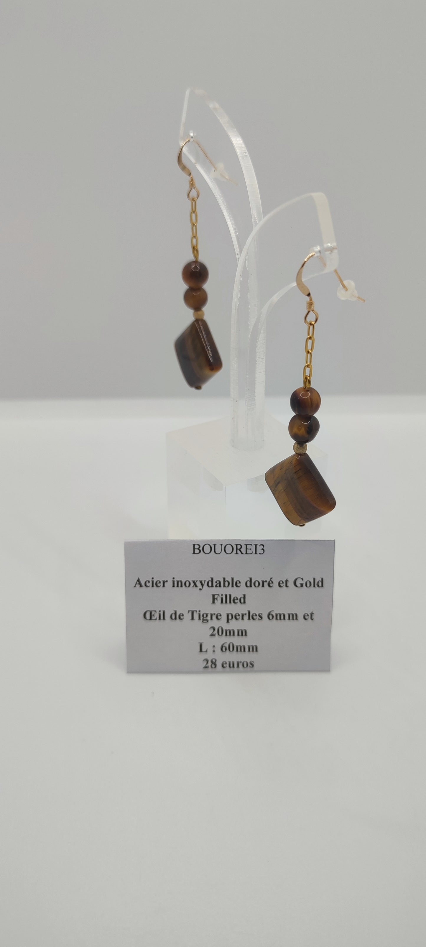 Boucles d'Oreilles Œil de Tigre