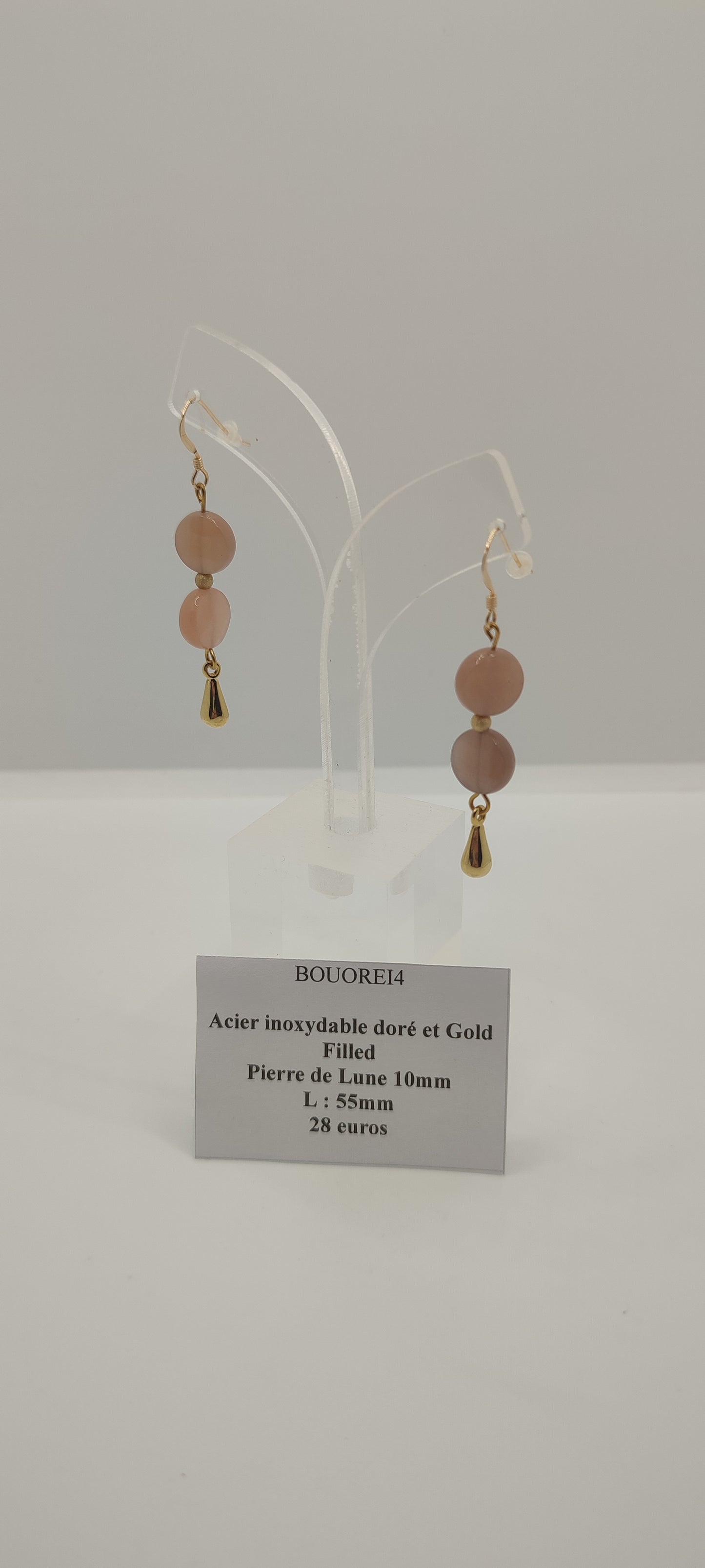 Boucles d'Oreilles Pierre de Lune