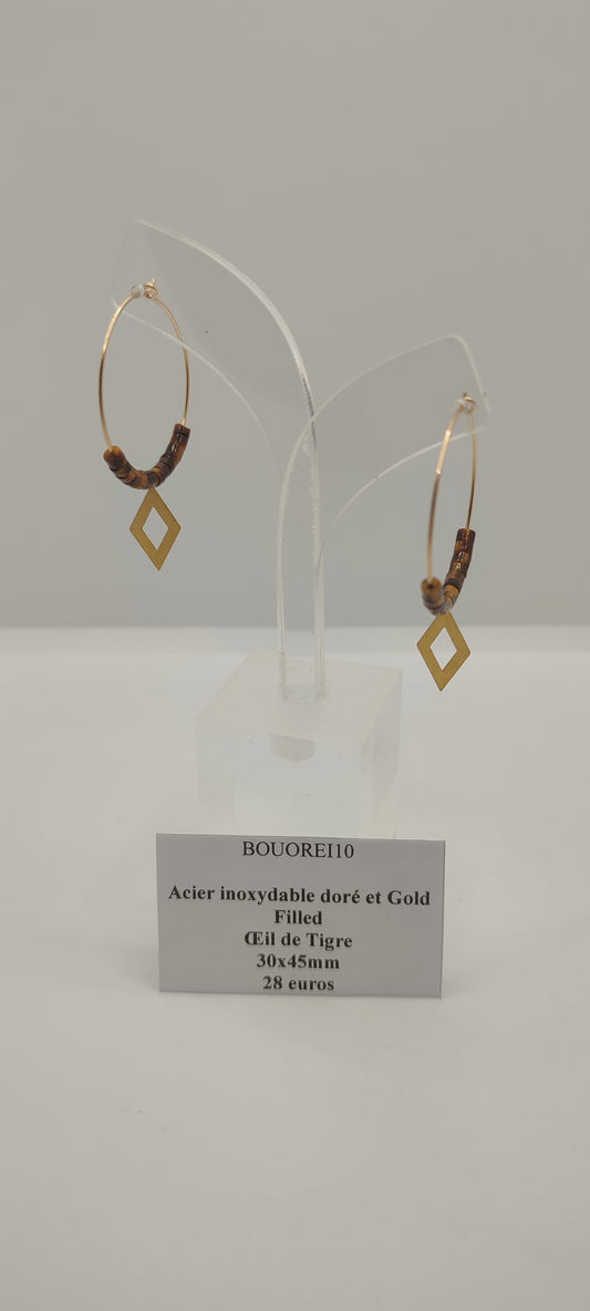 Boucles d'Oreilles Œil de Tigre