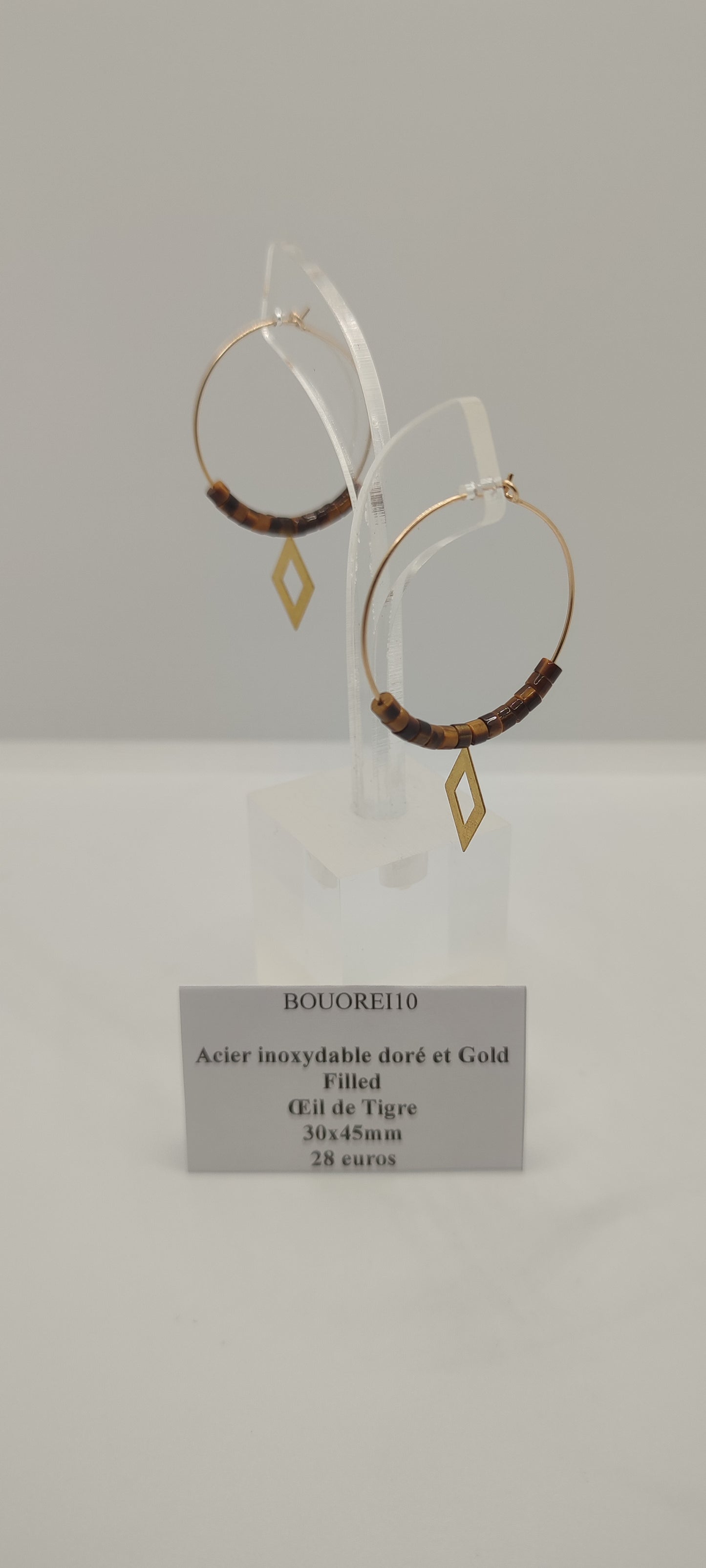 Boucles d'Oreilles Œil de Tigre