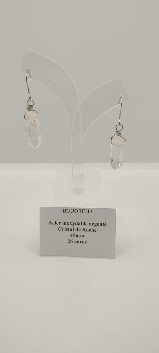 Boucles d'Oreilles Cristal de Roche