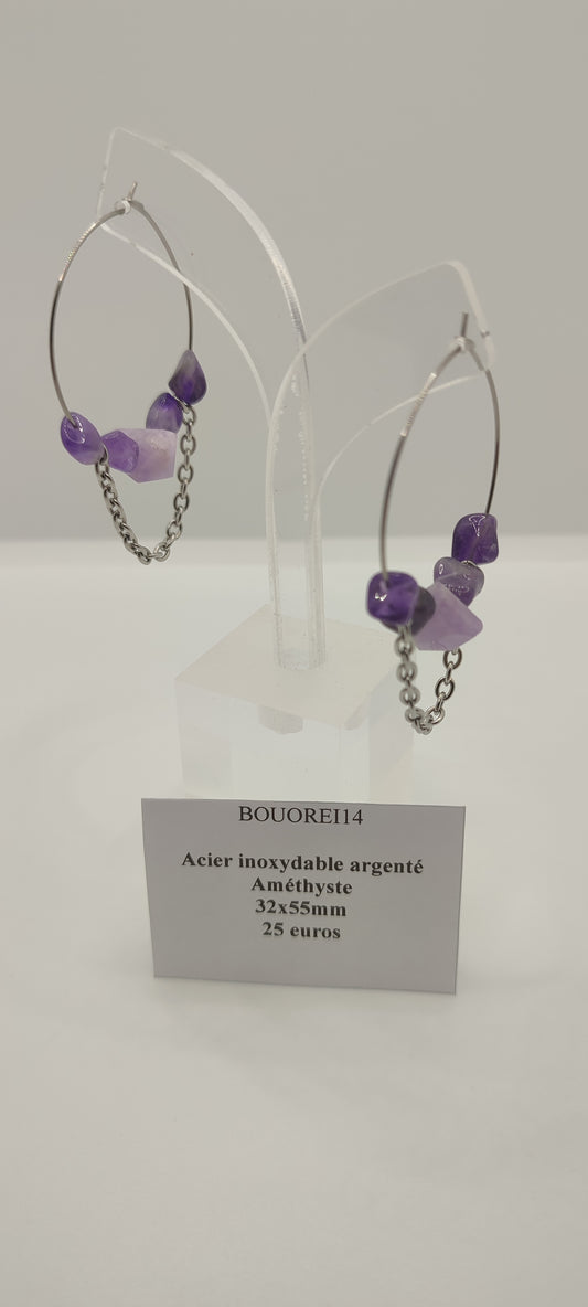 Boucles d'Oreilles Améthyste