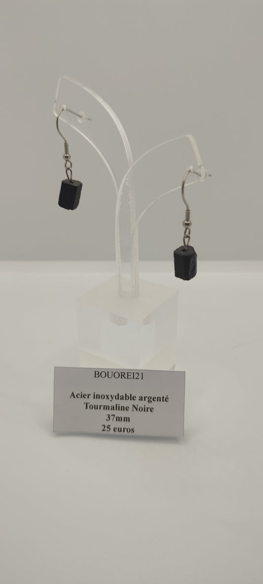 Boucles d'Oreilles Tourmaline Noire