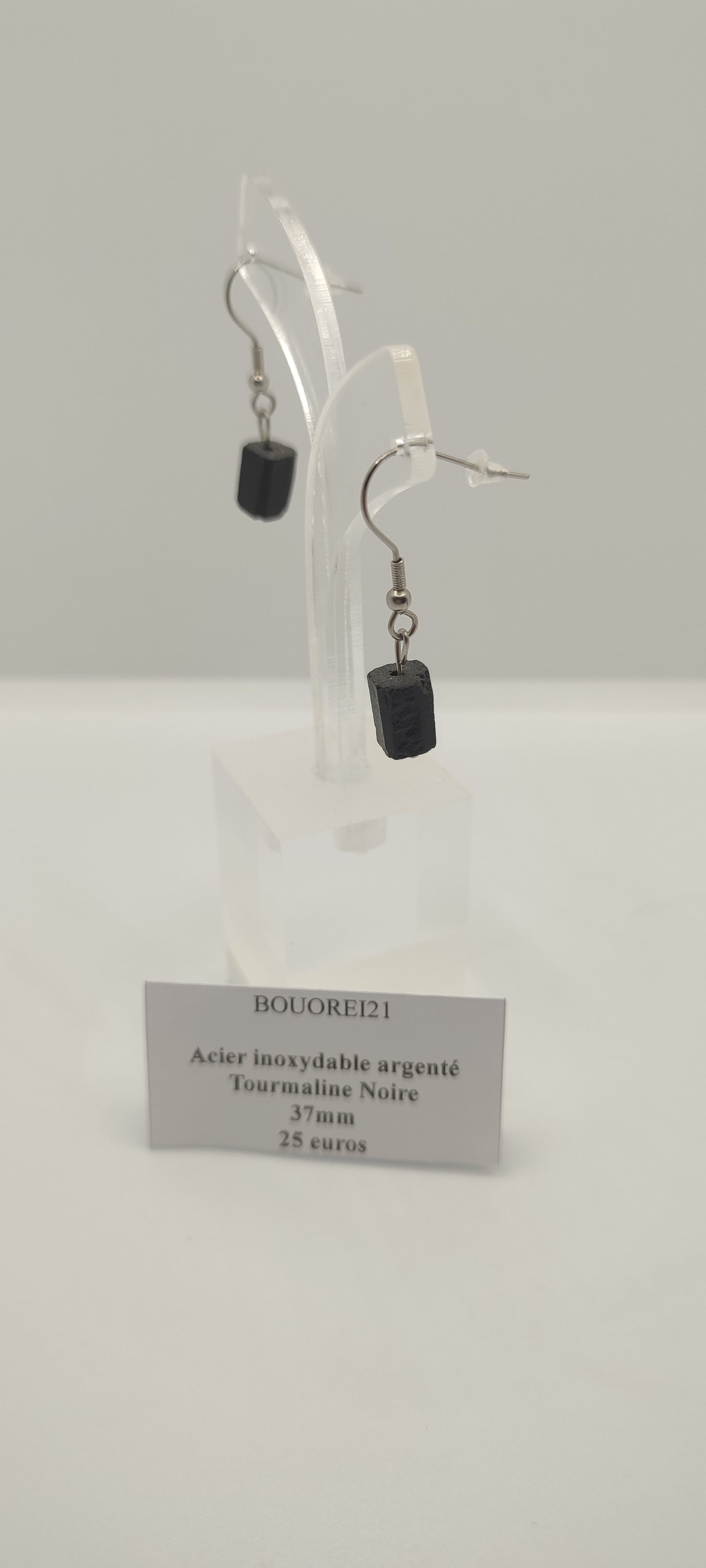 Boucles d'Oreilles Tourmaline Noire