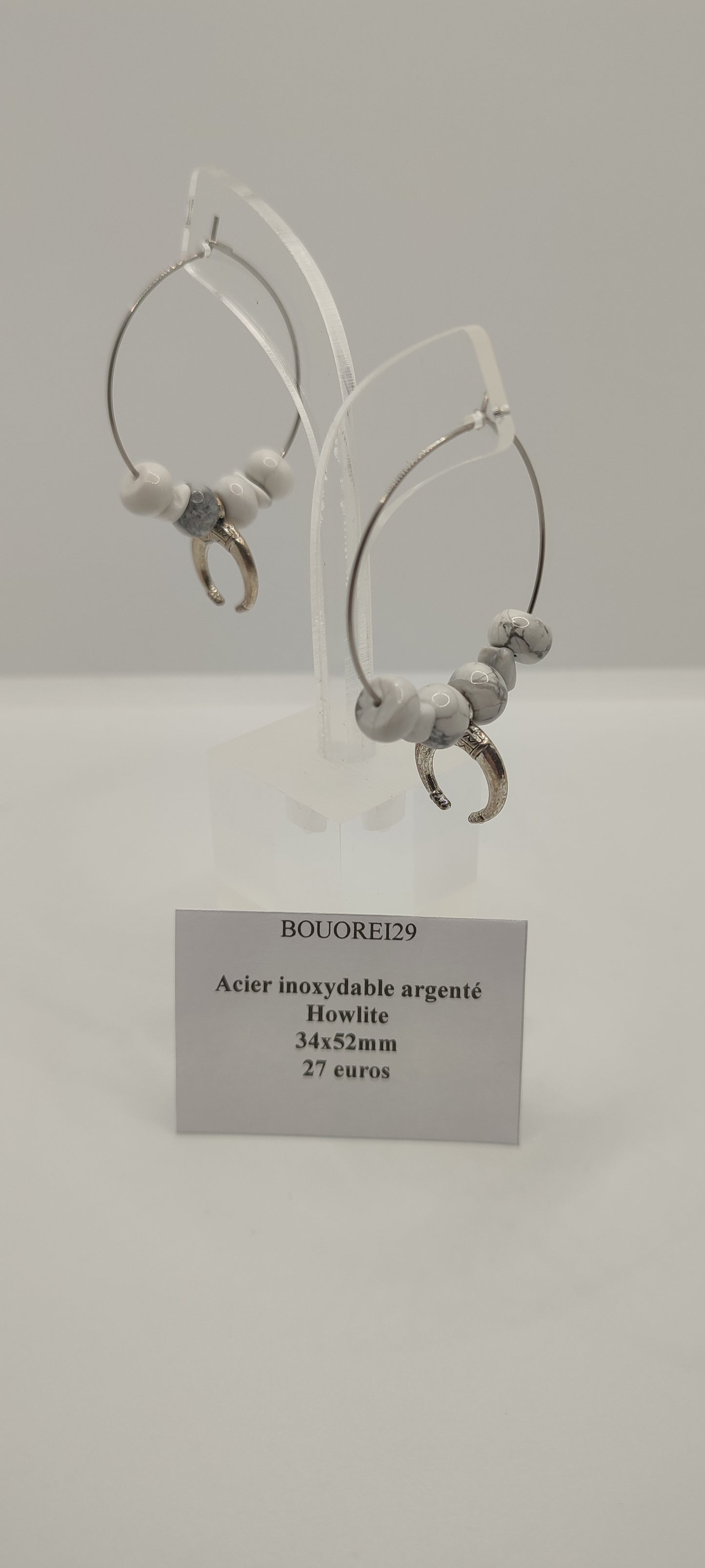 Boucles d'Oreilles Howlite