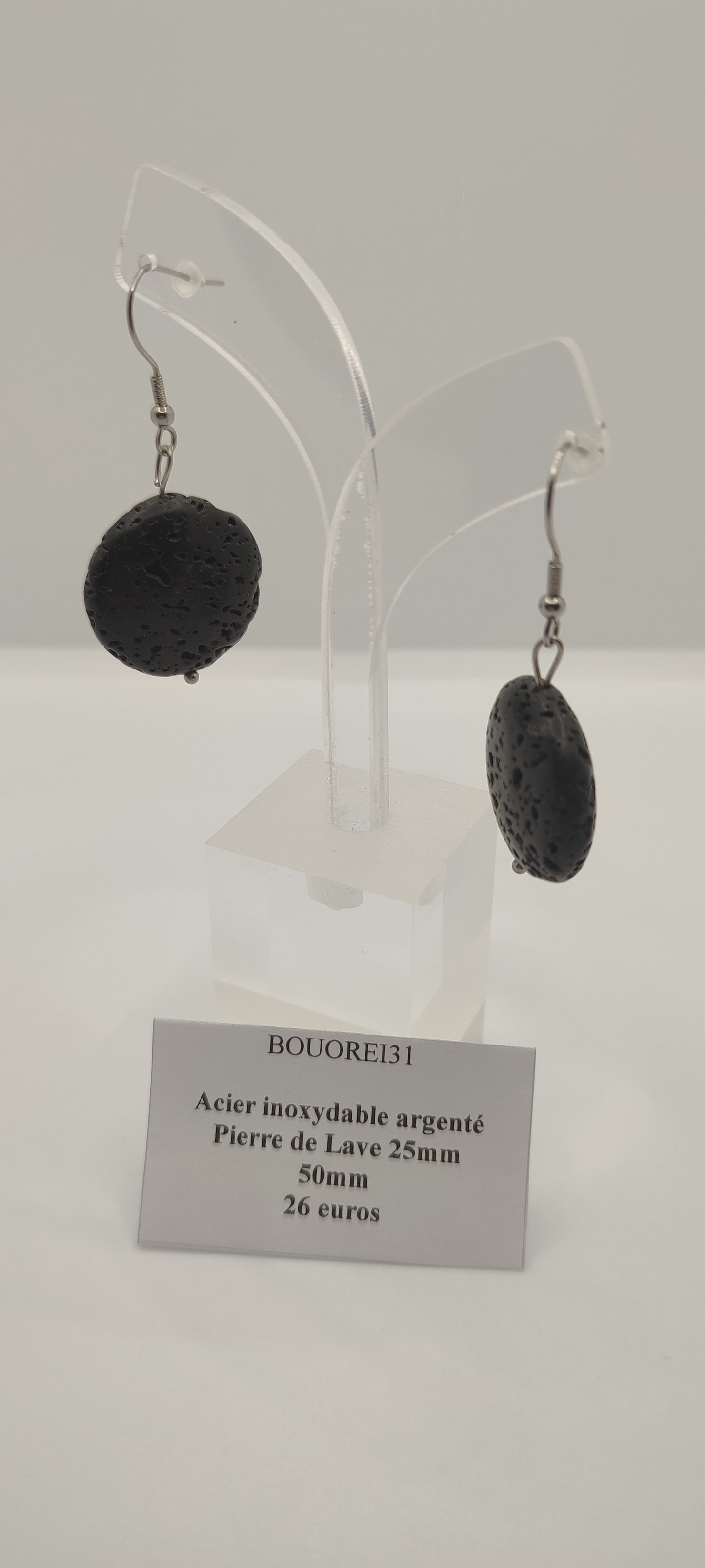 Boucles d'Oreilles Pierre de Lave